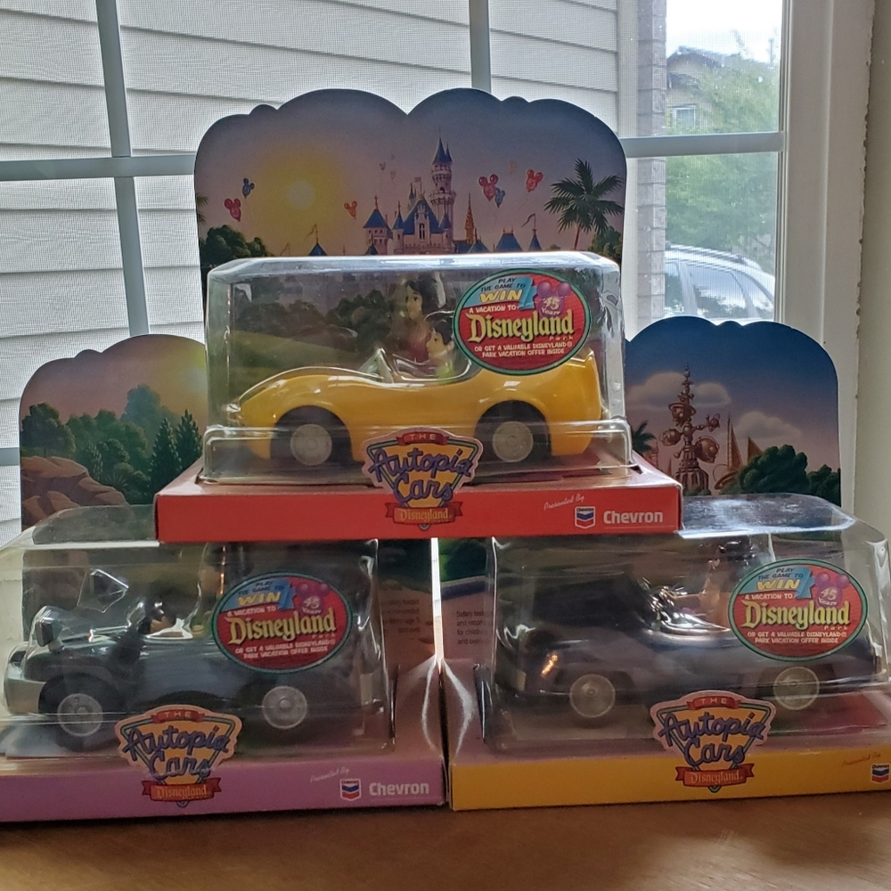 3 Vintage Collectable Autopia Cars Disneyland Collection by Chevron.